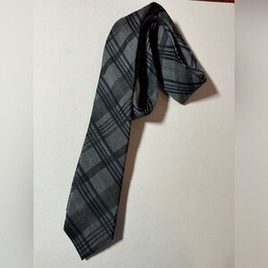 Calvin Klein Plaid Slim Silk Silk Neck Tie Plaid Blue Black Grey